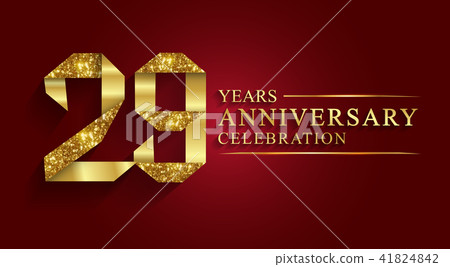 29 years anniversary ribbon gold number. 41824842