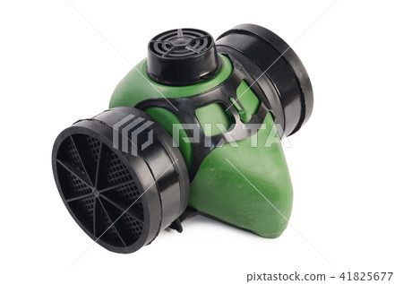 Green respirator isolated on white background 41825677