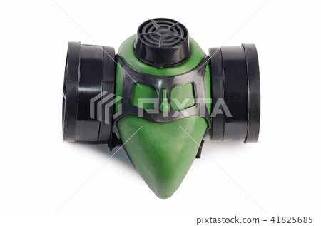 Green respirator isolated on white background 41825685