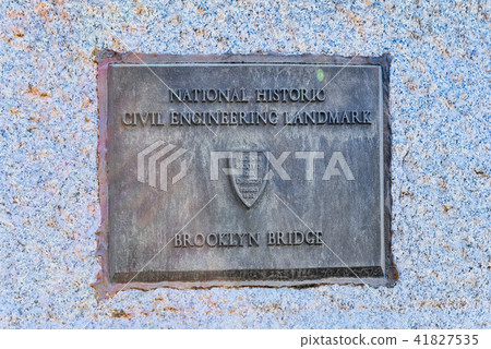 Memorial plaque on the Brooklyn Bridge  41827535