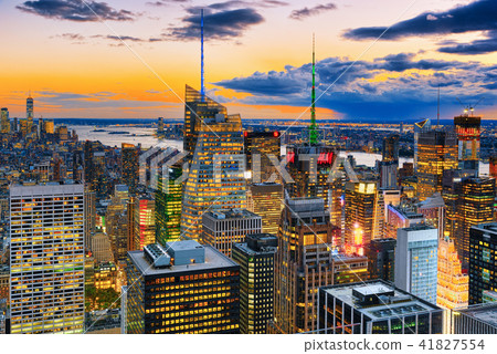 Night view of Manhattan from the skyscraper's  41827554