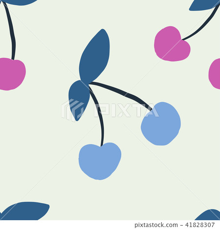 Seamless pattern with cherry in sketch style. Seamless pattern with cherry in sketch style. 41828307