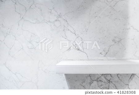 Retail shelf on light marble vintage background. Retail shelf on light marble vintage background. 41828308