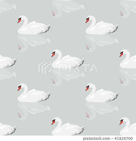 white swan with reflection seamless background white swan with reflection seamless background 41828700