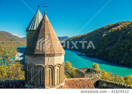 Ancient Fortress Ananuri in Georgia country Ancient Fortress Ananuri in Georgia country 41829322