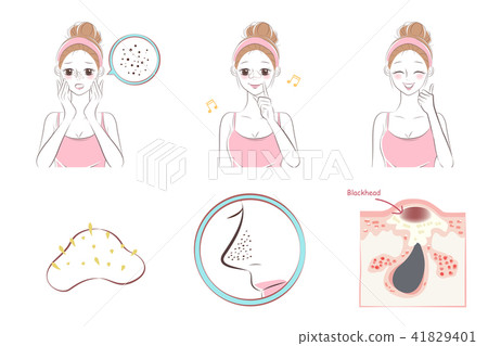 beauty woman with acne problem 41829401