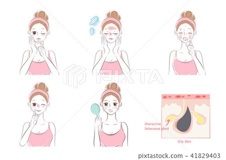 woman with oil skin 41829403