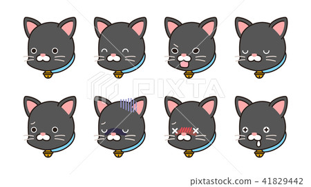 Emotional and emotional cat expression set 41829442