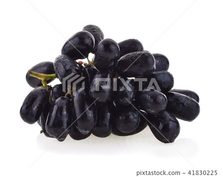 Black grapes with drop of water isolated 41830225