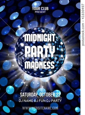 Midnight Madness Party. Template poster. Vector illustration 41830497