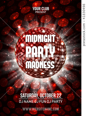 Midnight Madness Party. Template poster. Vector illustration 41830498