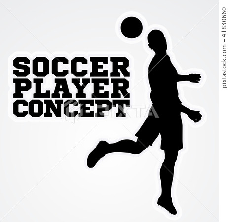 Heading Soccer Football Player Concept Silhouette Heading Soccer Football Player Concept Silhouette 41830660