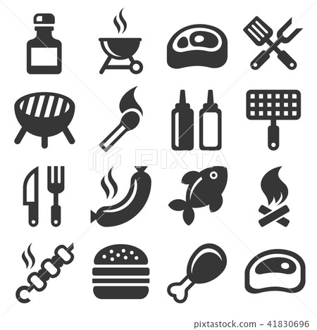 BBQ and Grilling Icons Set. Vector 41830696