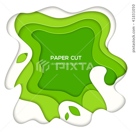 Green abstract layout - vector paper cut... - Stock Illustration ...