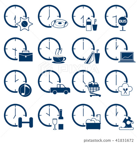 One day clock schedule icon set - Stock Illustration [41831672] - PIXTA