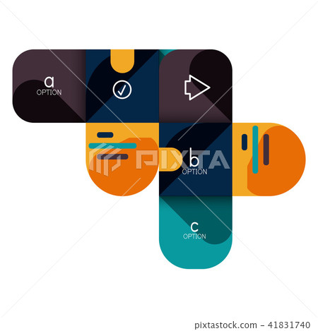 Infographics option and step by step in rounded squares, element of chart, graph, diagram with 41831740