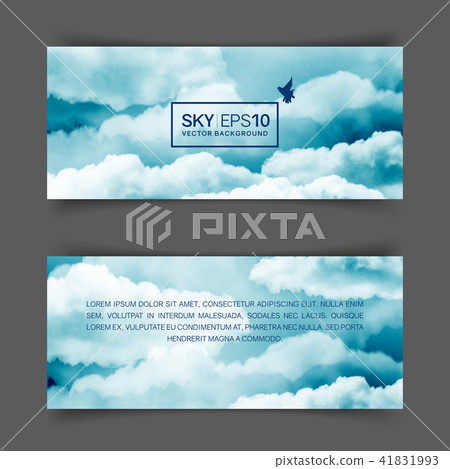 watercolor blue and white sky 41831993