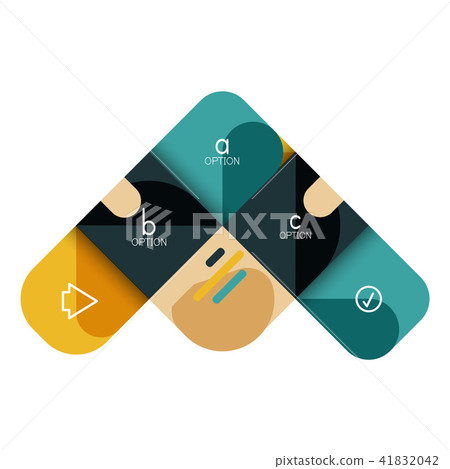 Infographics option and step by step in rounded squares, element of chart, graph, diagram with 41832042