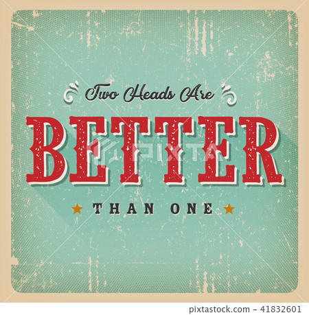 Two Heads Are Better Than One Retro Card Two Heads Are Better Than One Retro Card 41832601