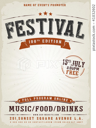 Music Festival Vintage Poster Music Festival Vintage Poster 41832602