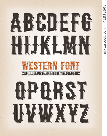 Vintage Western And Tattoo ABC Font