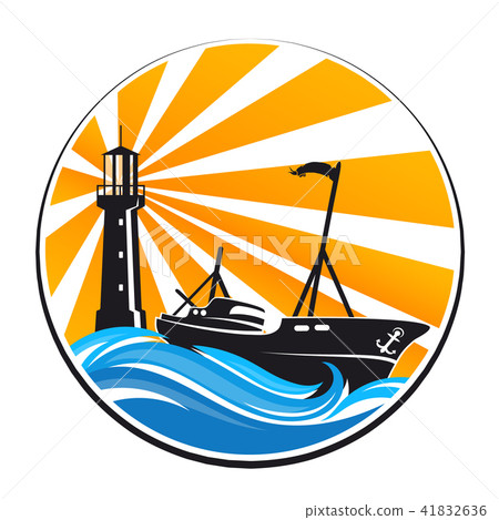 Fishing boat and lighthouse 41832636