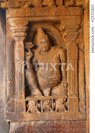 Carved figure of padmanidhi, Virupaksha Temple Carved figure of padmanidhi, Virupaksha Temple 41835803