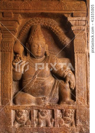 Carved figure of sankhanidhi, Virupaksha Temple Carved figure of sankhanidhi, Virupaksha Temple 41835805