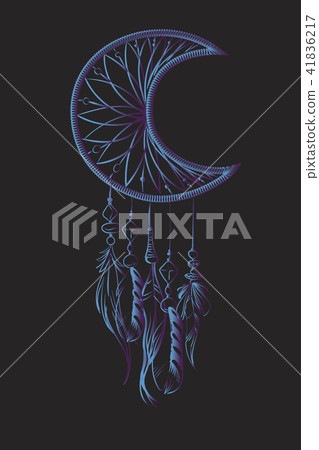 Vector illustration with blue dream catcher Vector illustration with blue dream catcher 41836217