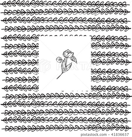 Monochrome backdrop with hand drawn leave 41836637