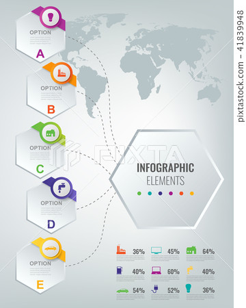 Abstract 3D Infographic Template With 6... - Stock Illustration ...