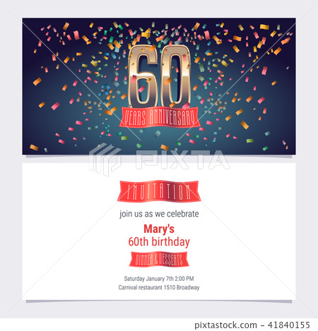 60 years anniversary invitation vector 41840155