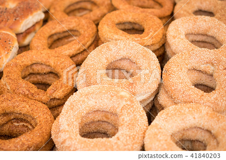 simit rings, bread with sesame seeds turkish food simit rings, bread with sesame seeds turkish food 41840203