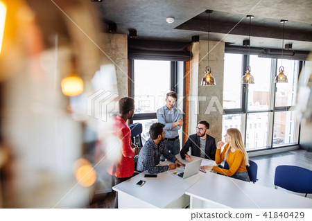 Coach trainer practicing session for big company top managers 41840429