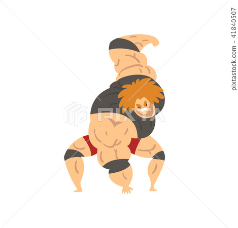 Powerful wrestling fighter character, professional wrestler of recreational sports show vector Powerful wrestling fighter character, professional wrestler of recreational sports show vector 41840507