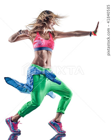 woman zumba dancers dancing fitness exercising excercises isolat 41840585