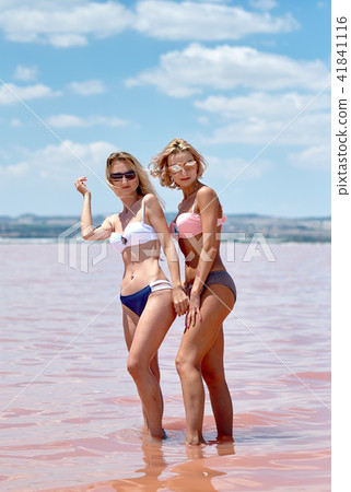 Women at the salt lake 41841116