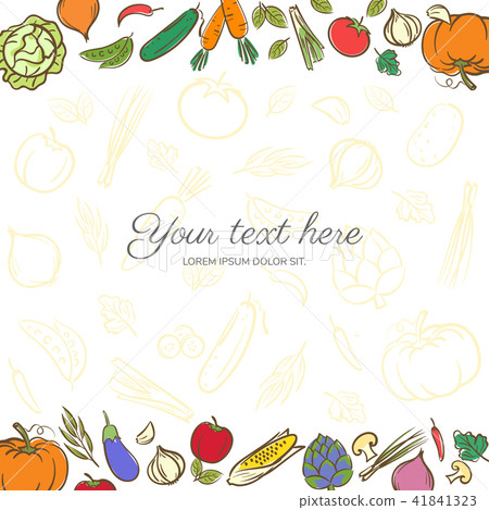 Fruits and vegetables cute banner background 41841323