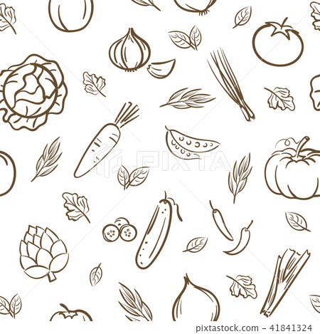 Sketch vegetable seamless pattern background 41841324
