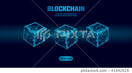 Blockchain cube chain symbol on square code big... - Stock Illustration ...