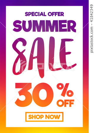 Summer Sale - colourful poster. Vector. Summer Sale - colourful poster. Vector. 41842349