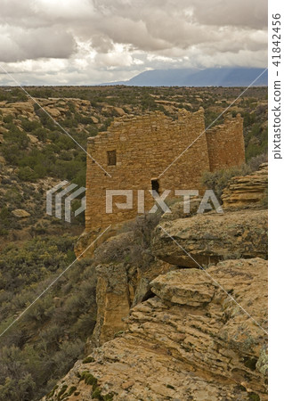 Vertical of cliffside ruins at Hovenweep Vertical of cliffside ruins at Hovenweep 41842456