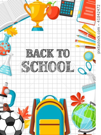 Back To School Background With Education Items Stock