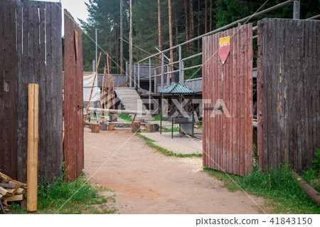 Wooden fortress with gate Wooden fortress with gate 41843150