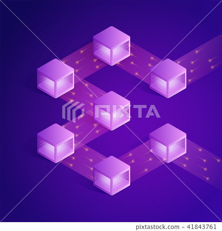 Blockchain isometric composition. 41843761