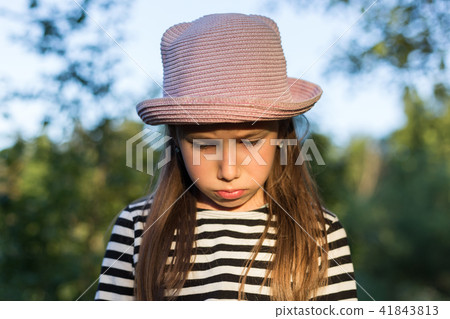 Sad younf girl. Frustrated emotion. Resentment and anger, grief and trouble concept 41843813