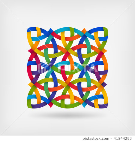 interlacing tapes pattern in gradient colors 41844293