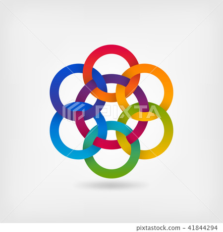 seven interlocked circles in gradient colors seven interlocked circles in gradient colors 41844294