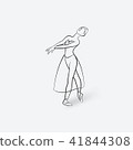 sketch ballet posture. dancing studio symbol 41844308