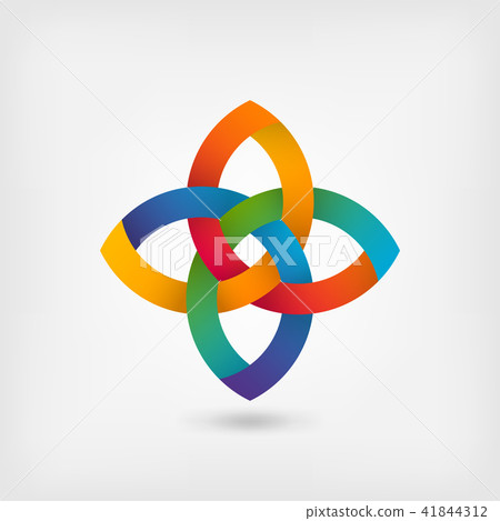 multicolor gradient abstract intertwining symbol multicolor gradient abstract intertwining symbol 41844312
